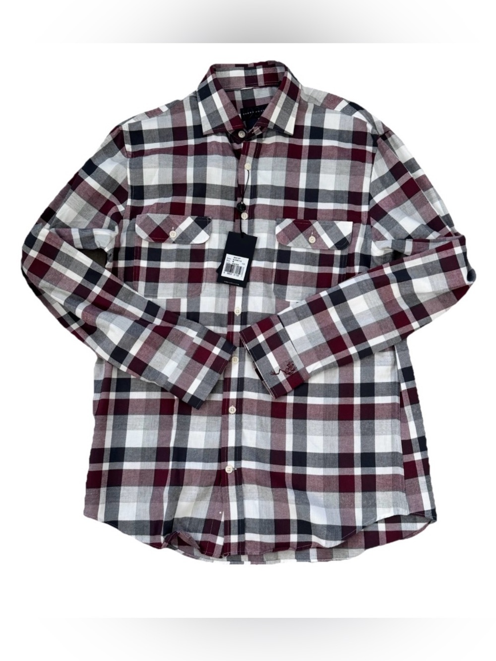 NWT Bobby Jones Flannel Shirt 1930 Collection Plaid Burgundy Preppy Men’s M